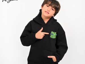 a.Kids' Marvel Hulk Fist Graphic Hoodie - Black Fleece Pullover
